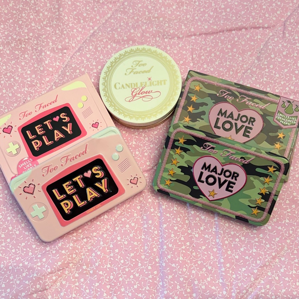 Too Faced Let's Play and Major Love and highlighter new
